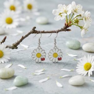 گوشواره گل بابونه پینه دوز